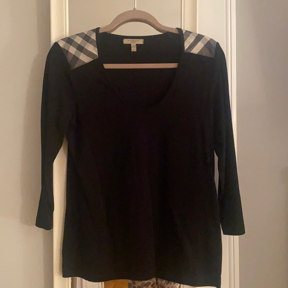 Burberry black shirt with metallic shoulders. Size L